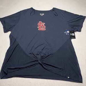 St. Louis Cardinals Plus Size 4X MLB New Era Twist Front Double‎ Hit T-Shirt NWT